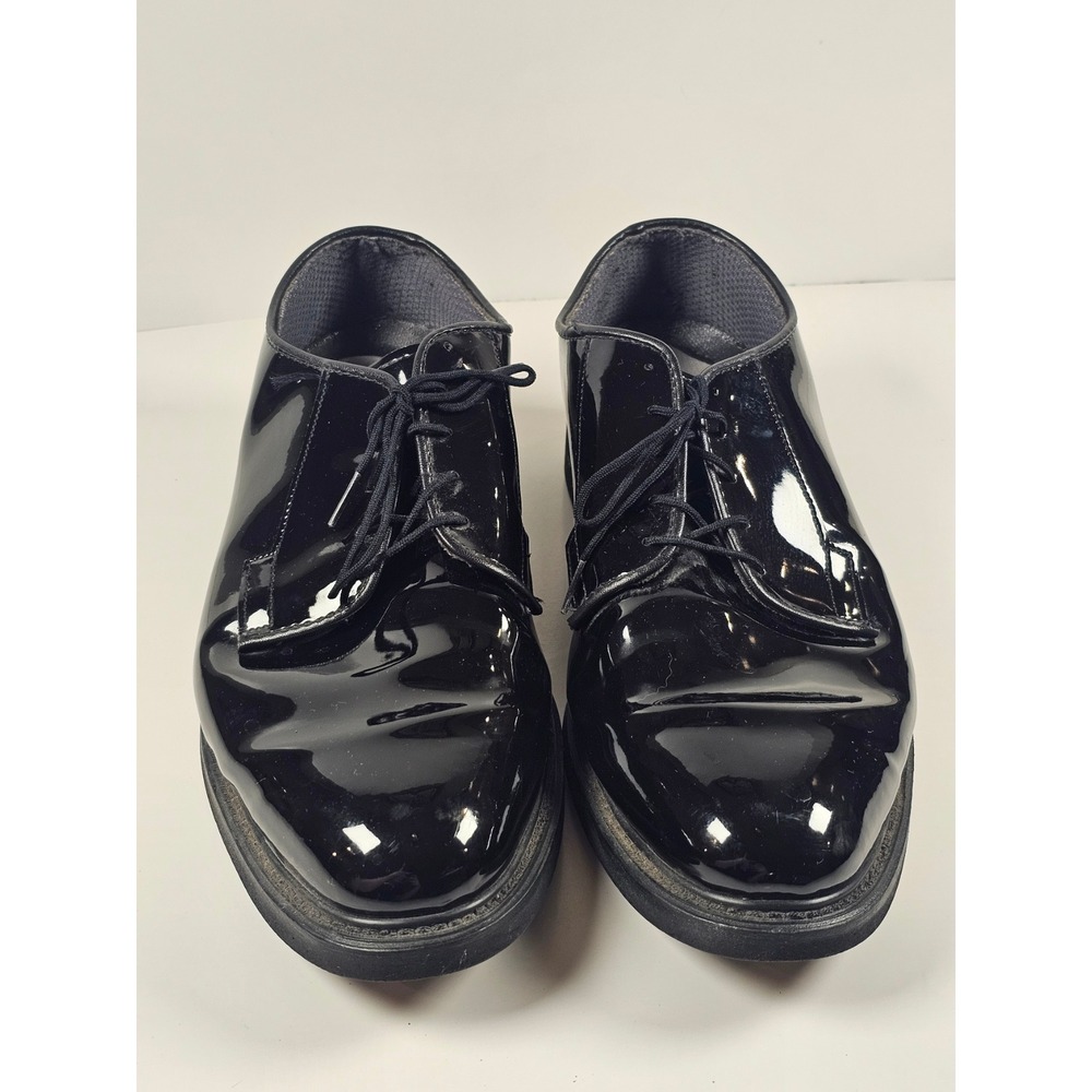 Bates Lites Mens High Gloss Oxford Uniform Shoes Black‎ Patent Leather E00941